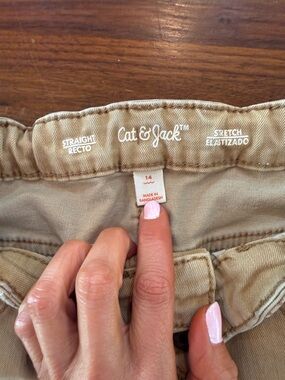 Cat & Jack Girls Stretch Straight Khaki Pants - Tan